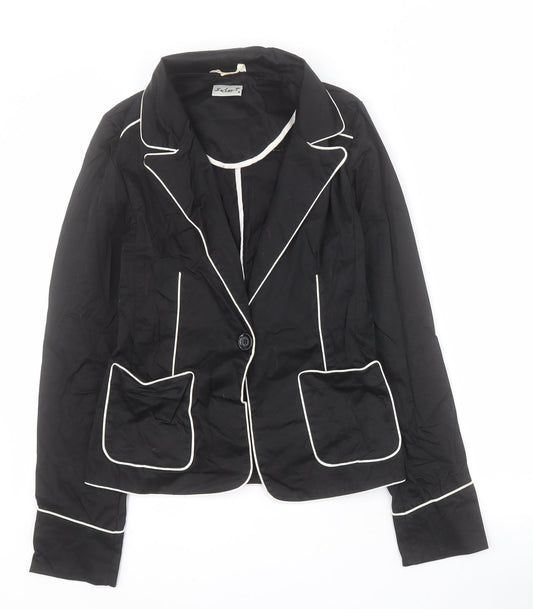 Select Womens Black Jacket Blazer Size 8 Button