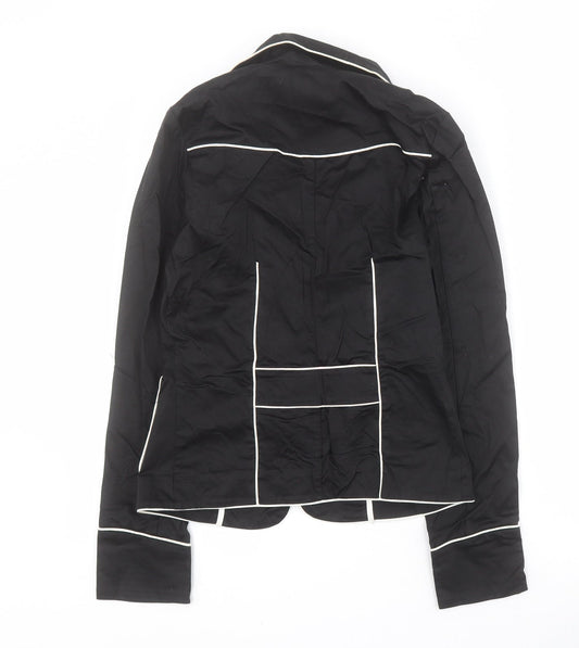 Select Womens Black Jacket Blazer Size 8 Button