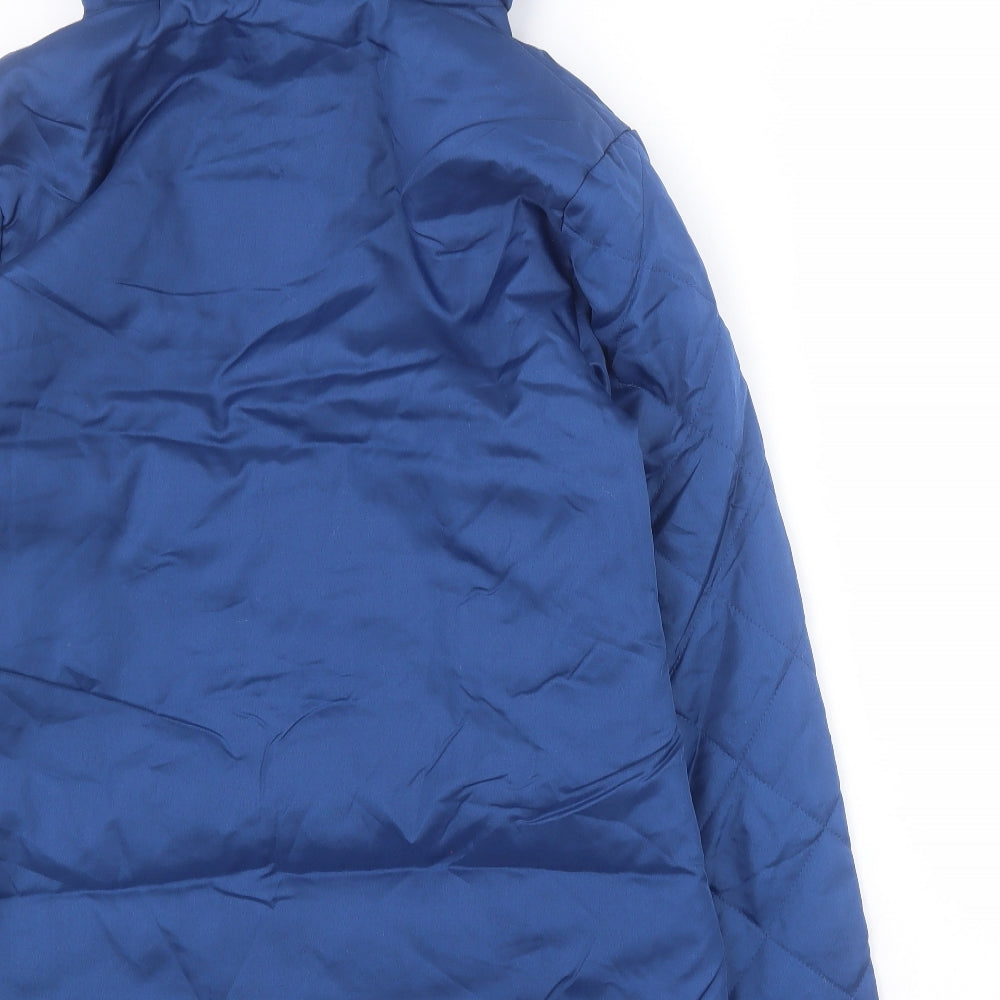 Womens UK Size 8 Anne De Lancay Blue Quilted Coat