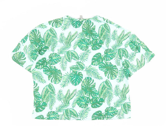 Womens UK Size 6 ASOS Green Cropped T-Shirt