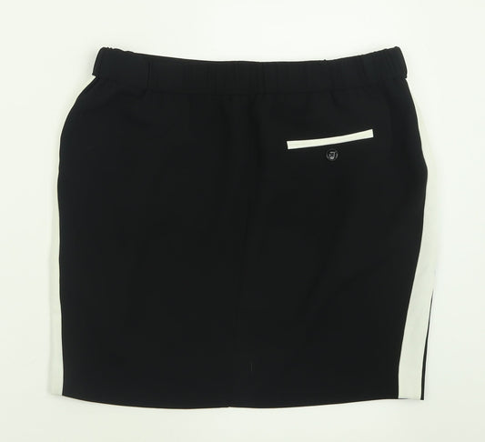 sOliver Womens Black Polyester A-Line Skirt Size 10 Hook & Eye
