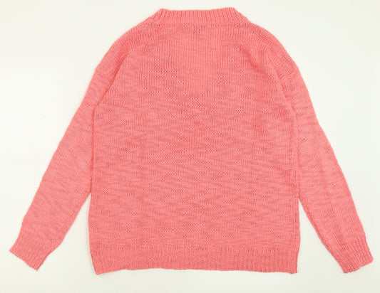 Womens UK Size M H&M Pink Pullover Jumper