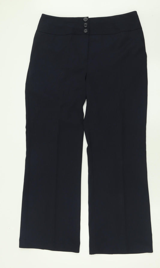 Womens UK Size 12 Marks and Spencer Regular Fit Blue Trousers