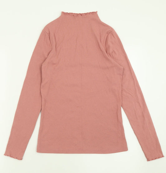 Additional front view of Tu women’s pink high neck polyester jumper, size UK 12