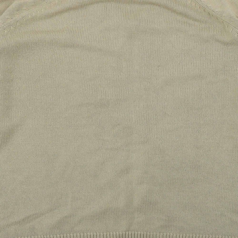 South Bay Mens Beige V-Neck Acrylic Pullover Jumper Size M