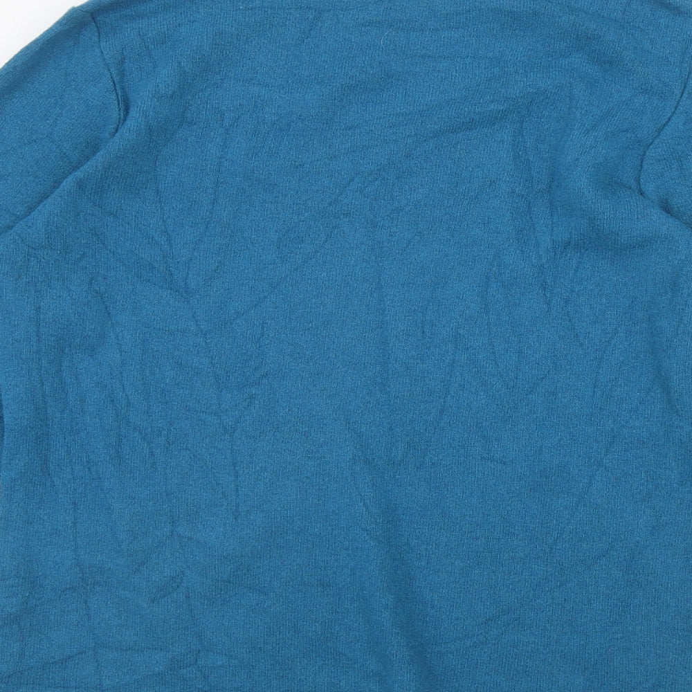 Aribel Womens Blue Scoop Neck Acrylic Pullover Jumper Size 10