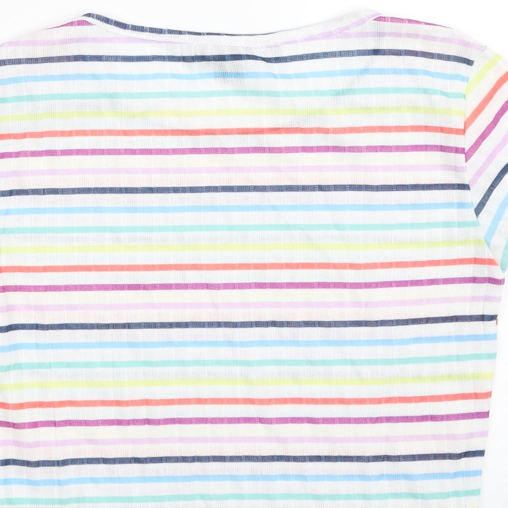 Primark Womens Multicoloured Striped Polyester Pullover Sweatshirt Size 8 Pullover