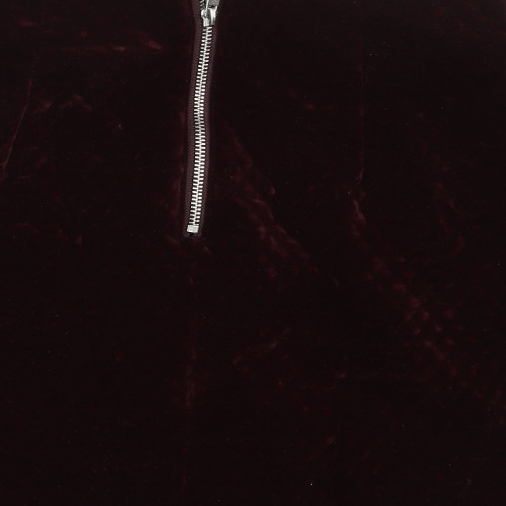 New Look Womens Purple Argyle/Diamond Polyester A-Line Skirt Size 6 Zip