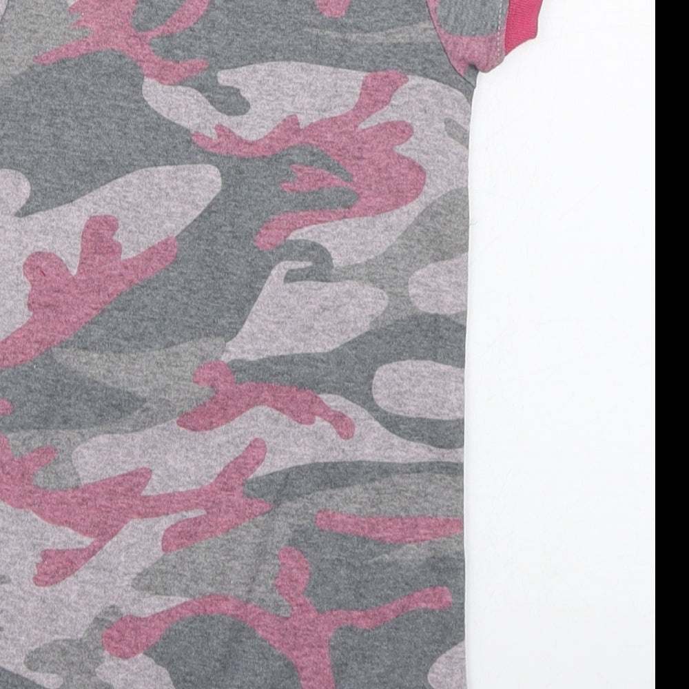Treasure Island Girls Multicoloured Camouflage Cotton Babygrow One-Piece Size 18 Months Button - Skull