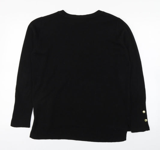 Primark Womens Black Acrylic Basic T-Shirt Size 12 Round Neck