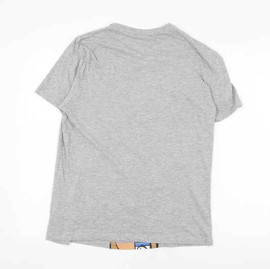 F&F Mens Grey  Cotton  T-Shirt Size M Round Neck  - Christmas, Oh deer