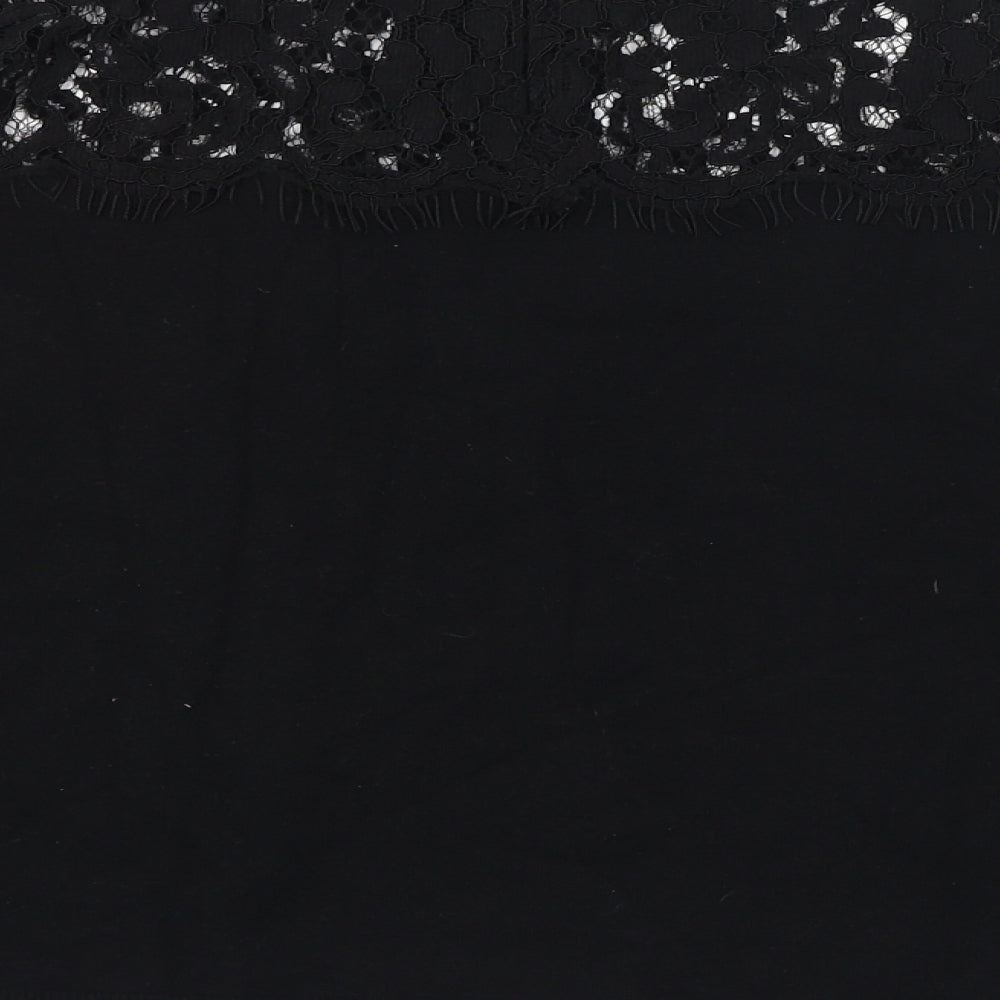 Womens UK Size 10 Topshop Black Basic T-Shirt