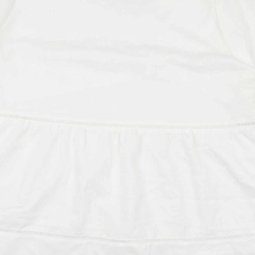 SheIn Womens White Polyester Basic Blouse Size XL Round Neck