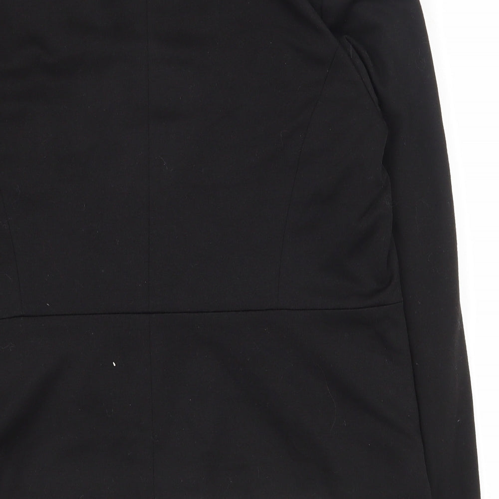 Miss Selfridge Womens Black Polyester Jacket Suit Jacket Size 12 - Open