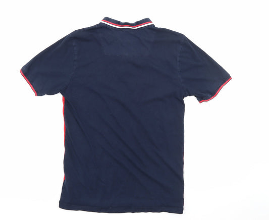 Threadbare Mens Red Cotton Polo Size M Collared Button