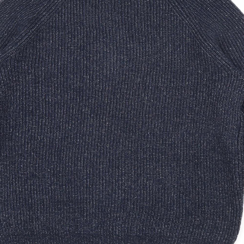 Marks and Spencer Mens Blue Crew Neck Polyamide Pullover Jumper Size M