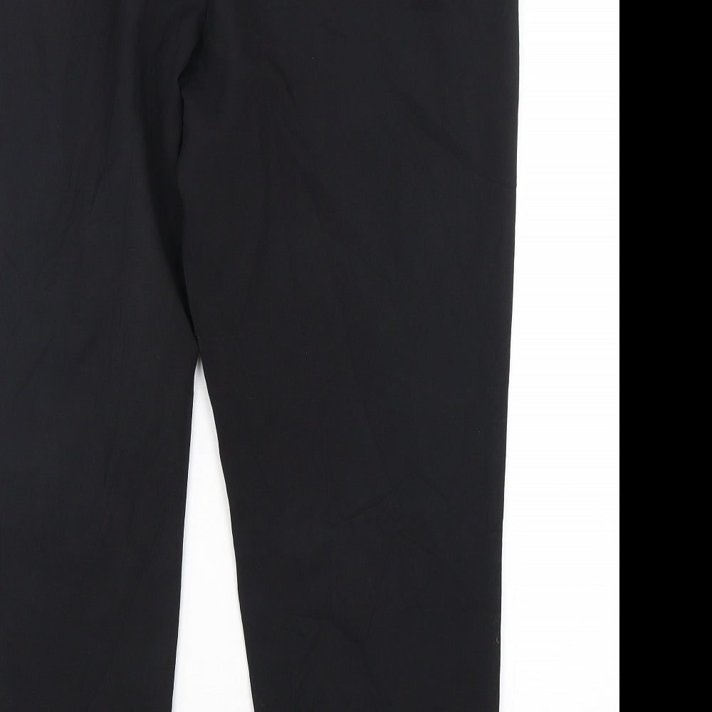 George Mens Black Polyester Trousers Size 18 L28 in Regular