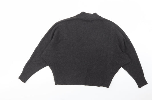 Apricot Womens Grey Mock Neck Viscose Pullover Jumper Size 10