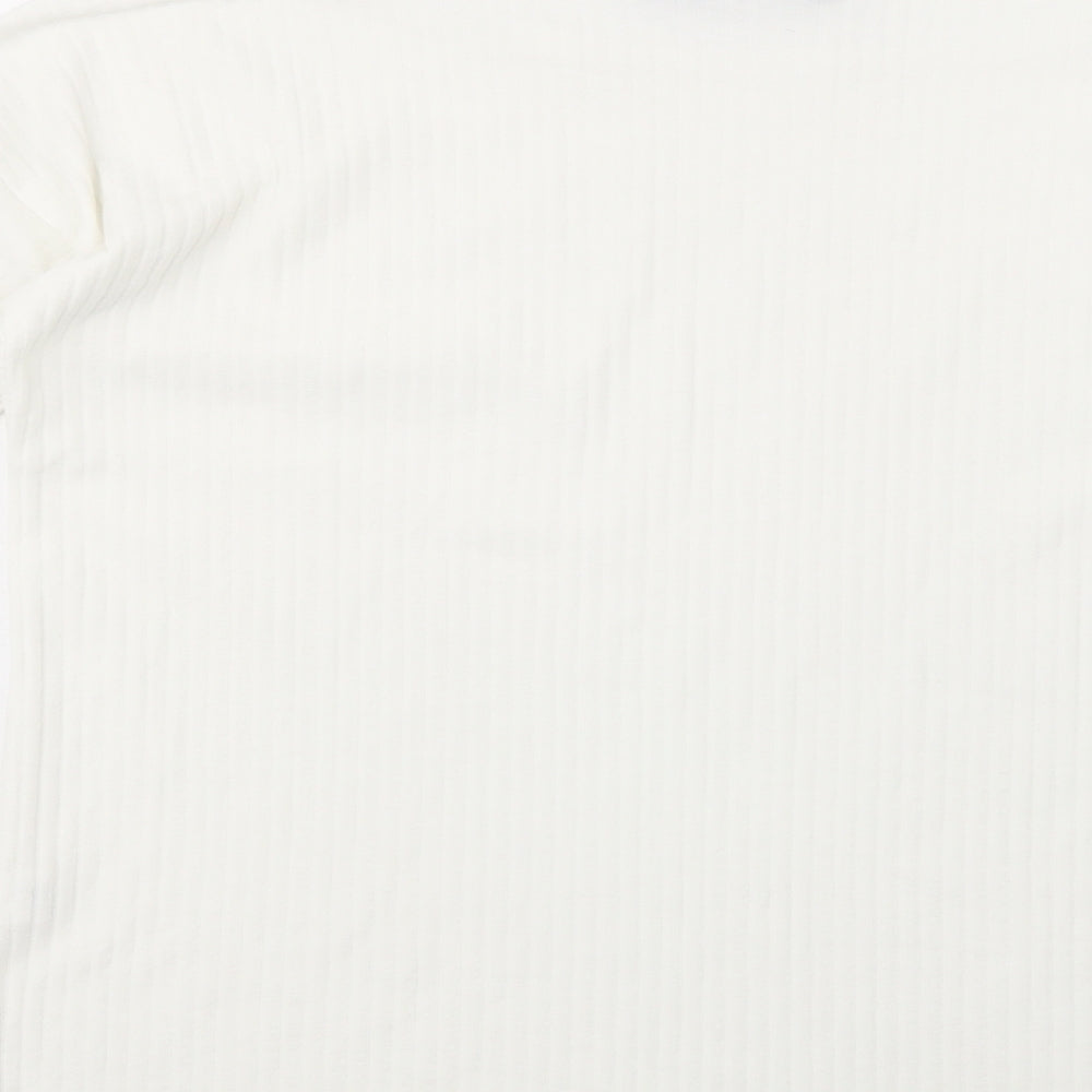 Boohoo Womens White Boat Neck Polyester Pullover Jumper Size 10