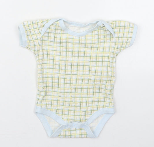Early Days Baby Yellow Check Cotton Babygrow One-Piece Size 6-9 Months Button