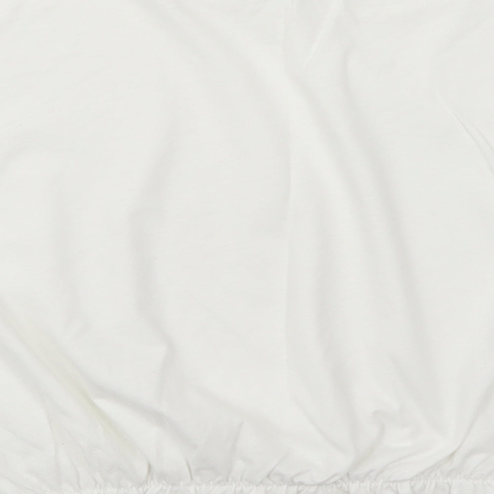 Primark Womens White Polyester Cropped T-Shirt Size 22 Crew Neck