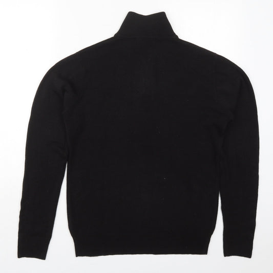 Cedar Wood State Mens Black High Neck Acrylic Pullover Jumper Size S