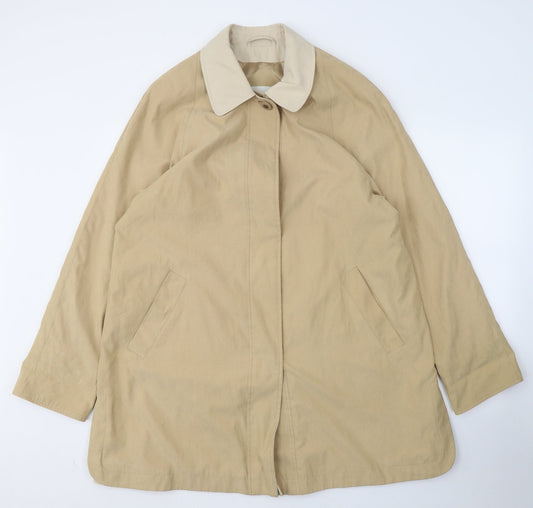 Additional front view of Holmewood women’s beige overcoat coat, size UK 14, button