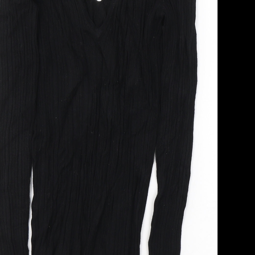 Womens UK Size 6 Miss Selfridge Black Basic Blouse