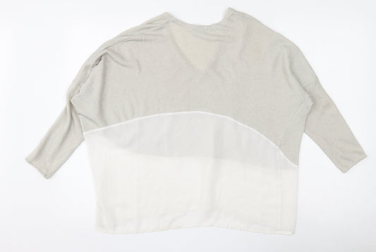 Womens UK Size L Zara Beige Pullover Jumper