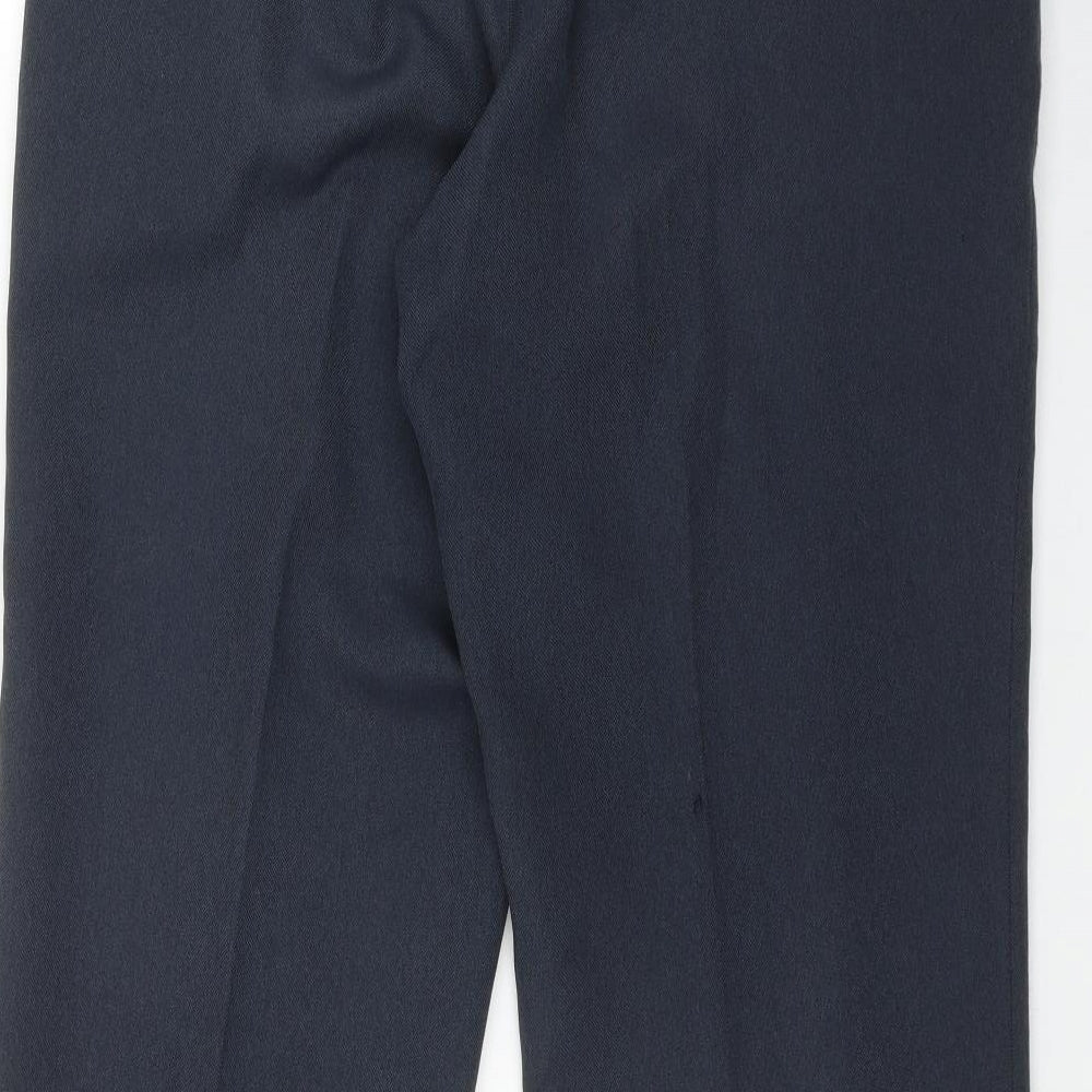 Marks and Spencer Mens Blue Polyester Trousers Size 34 in L28 in Regular Zip