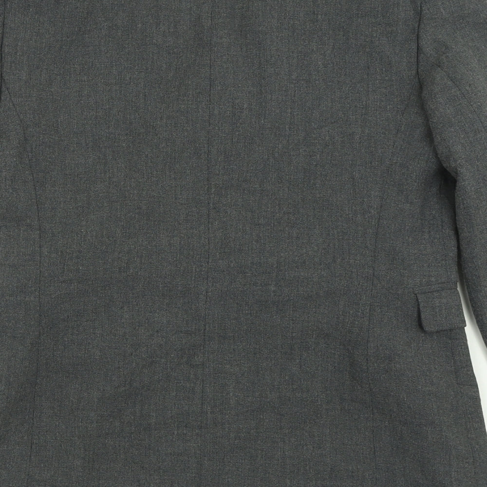 Brand and care label for Debenhams women’s grey jacket blazer, size UK 8, button