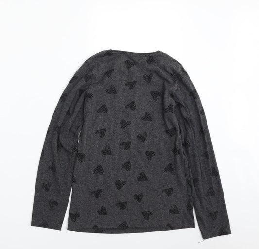 Primark Girls Grey Polyester Pullover T-Shirt Size 10-11 Years Crew Neck Pullover - J'Adore