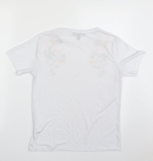 Atmosphere Womens White Polyester Basic T-Shirt Size 8 Crew Neck