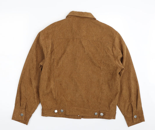 Back view of Boohoo women’s brown jacket, size UK 8, button