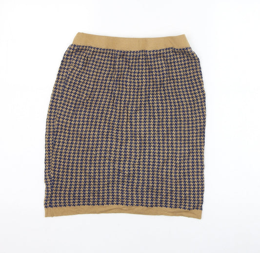 Atmosphere Womens Brown Houndstooth Viscose Straight & Pencil Skirt Size 8