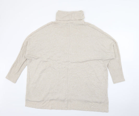 George Womens Beige Roll Neck Viscose Pullover Jumper Size 12