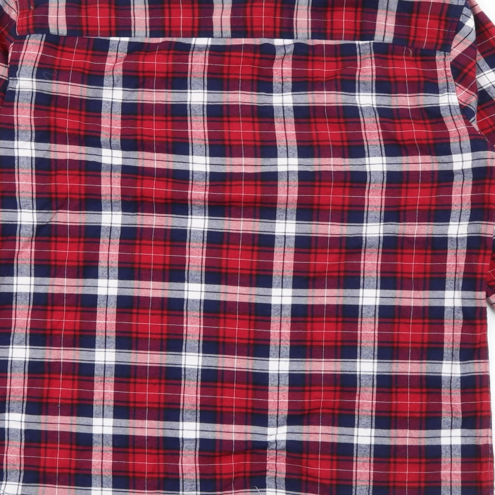 Mens UK Size S NEXT Red Button-Up Long Sleeve Casual Shirt