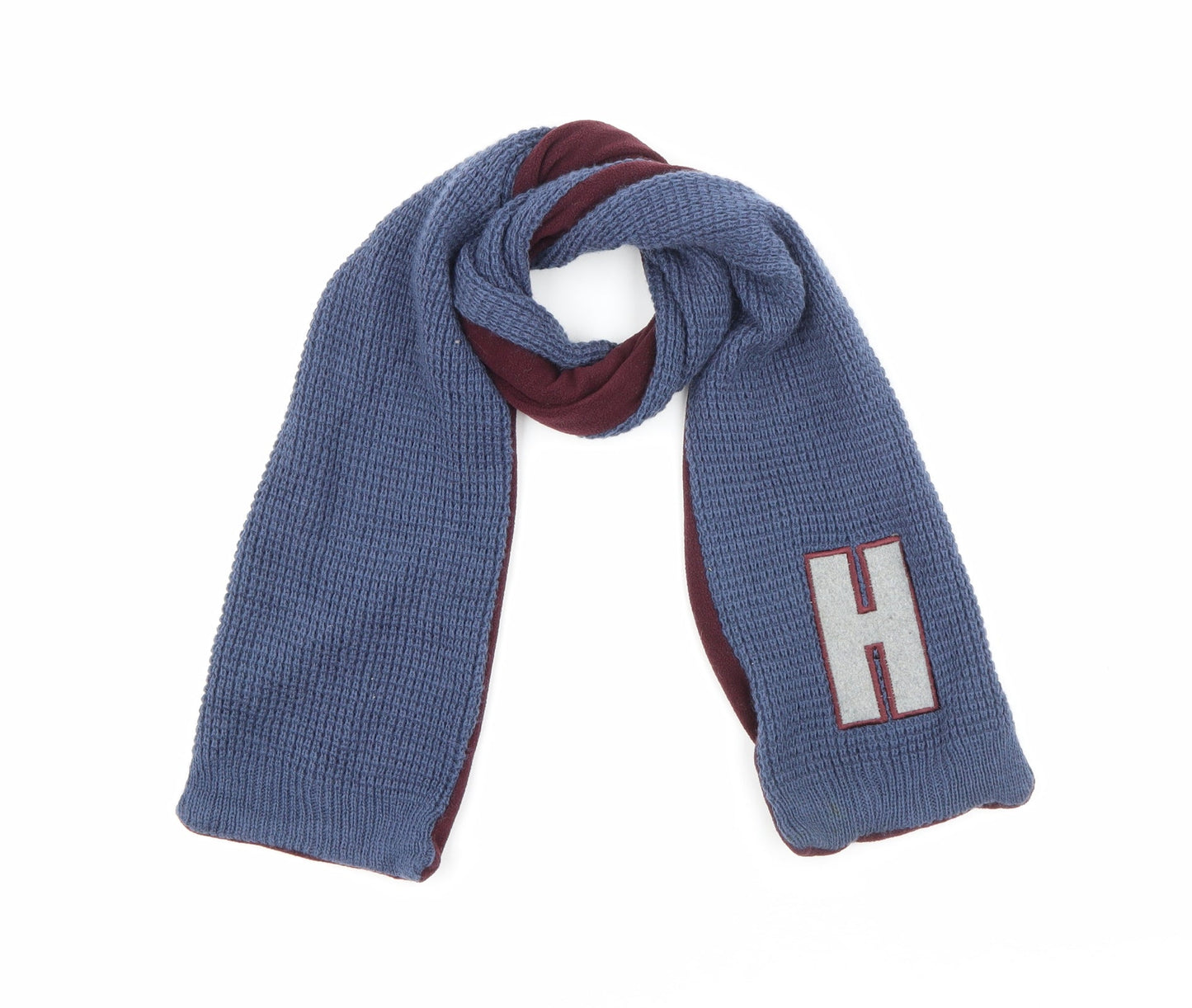 Matalan Unisex Blue Colourblock Acrylic Scarf One Size - H