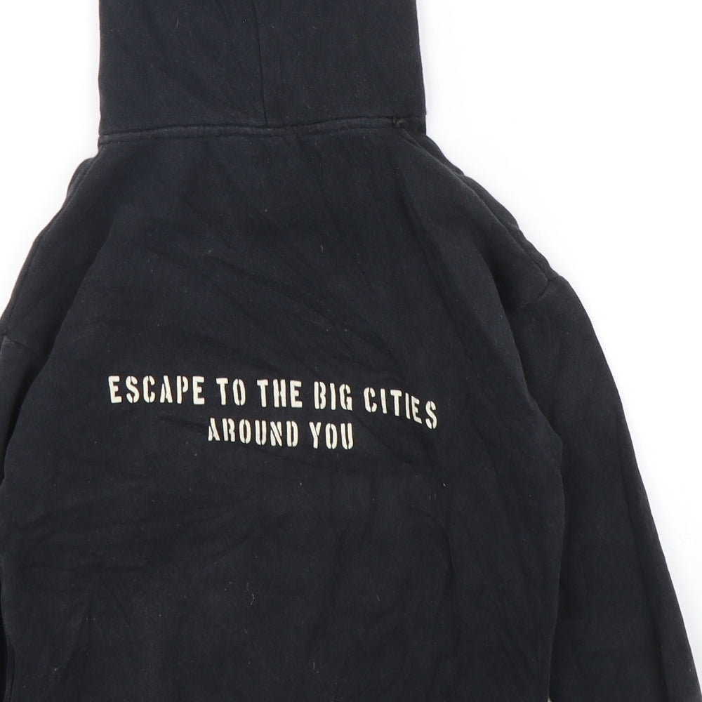 Zara Boys Black Cotton Pullover Hoodie Size 6 Years Pullover - USA