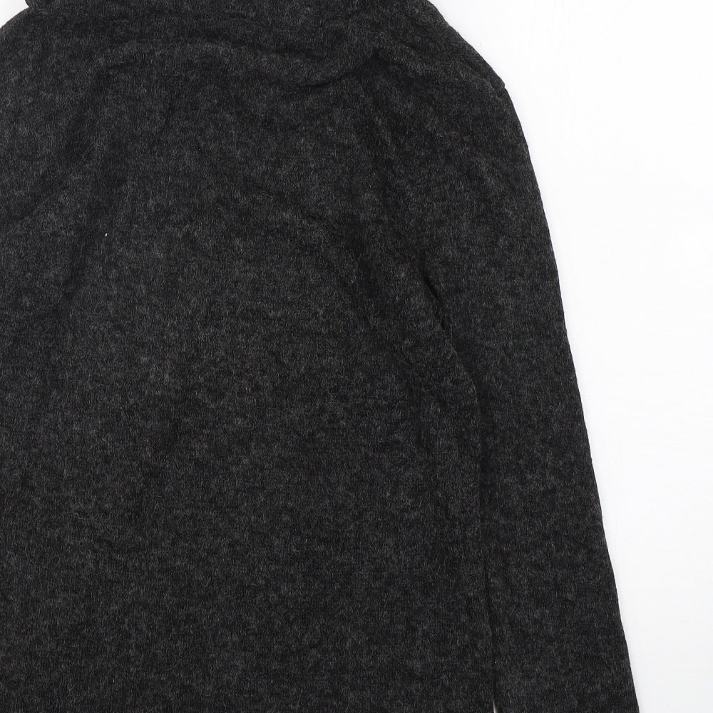Cly-Homen Womens Grey Mock Neck Polyester Pullover Jumper Size XL