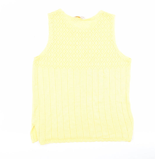 Daxon Womens Yellow Acrylic Tank Size 18 Round Neck