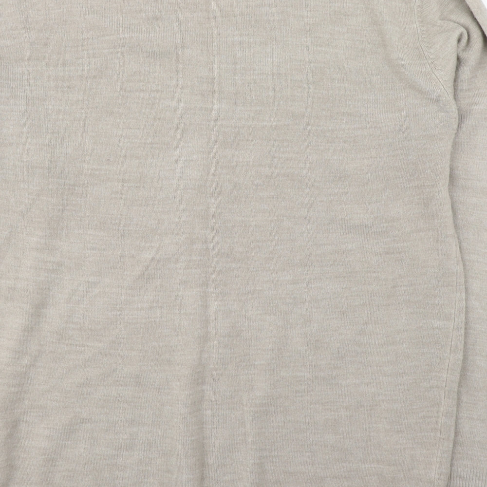 Matalan Mens Beige V-Neck Acrylic Pullover Jumper Size L