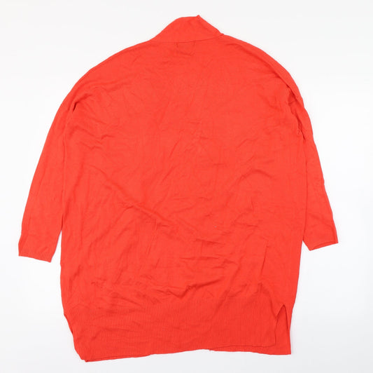 Primark Womens Red V-Neck Viscose Cardigan Jumper Size 12