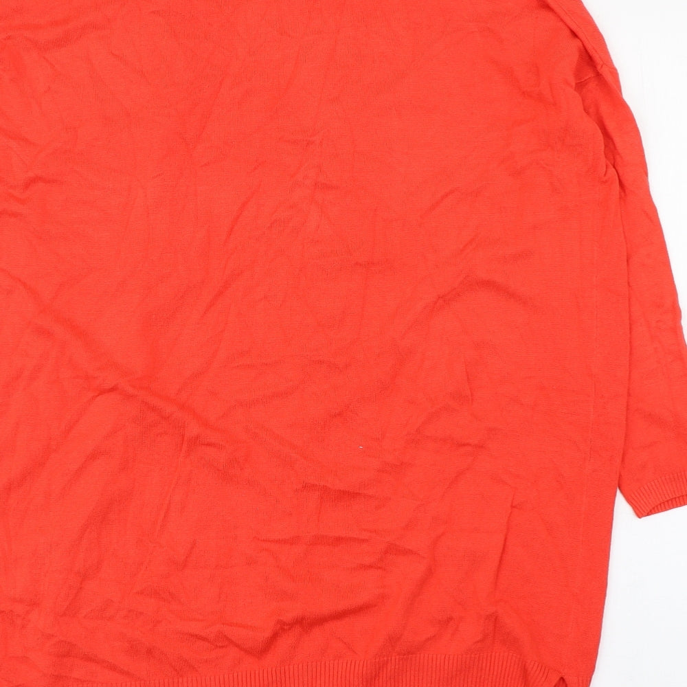 Primark Womens Red V-Neck Viscose Cardigan Jumper Size 12