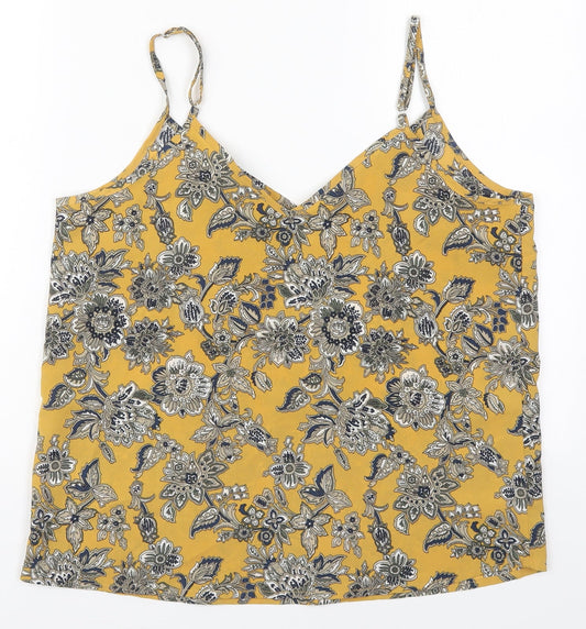 Womens UK Size 12 Studio Yellow Basic Tank