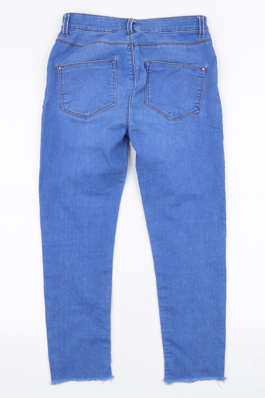 Dorothy Perkins Womens Blue Cotton Skinny Jeans Size 10 L23 in Slim Zip