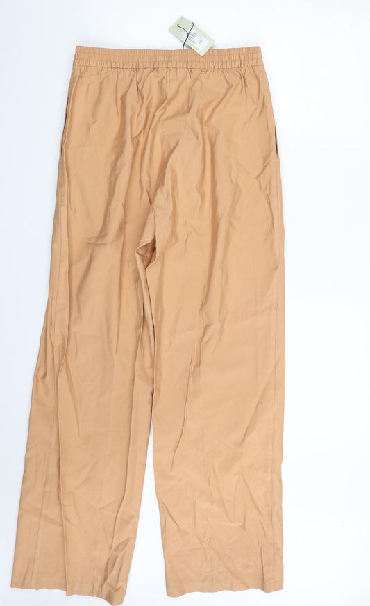 Primark Womens Orange Viscose Trousers Size 12 L31 in Regular Zip