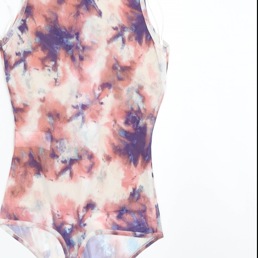 NAANAA Womens Purple Ombré Polyester Bodysuit One-Piece Size 6 Drawstring - Item Length -28in