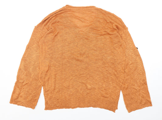 Womens UK Size S Preworn Orange Pullover Jumper