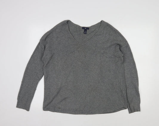 Additional front view of Gap women’s grey cotton pullover sweatshirt, size L, pullover